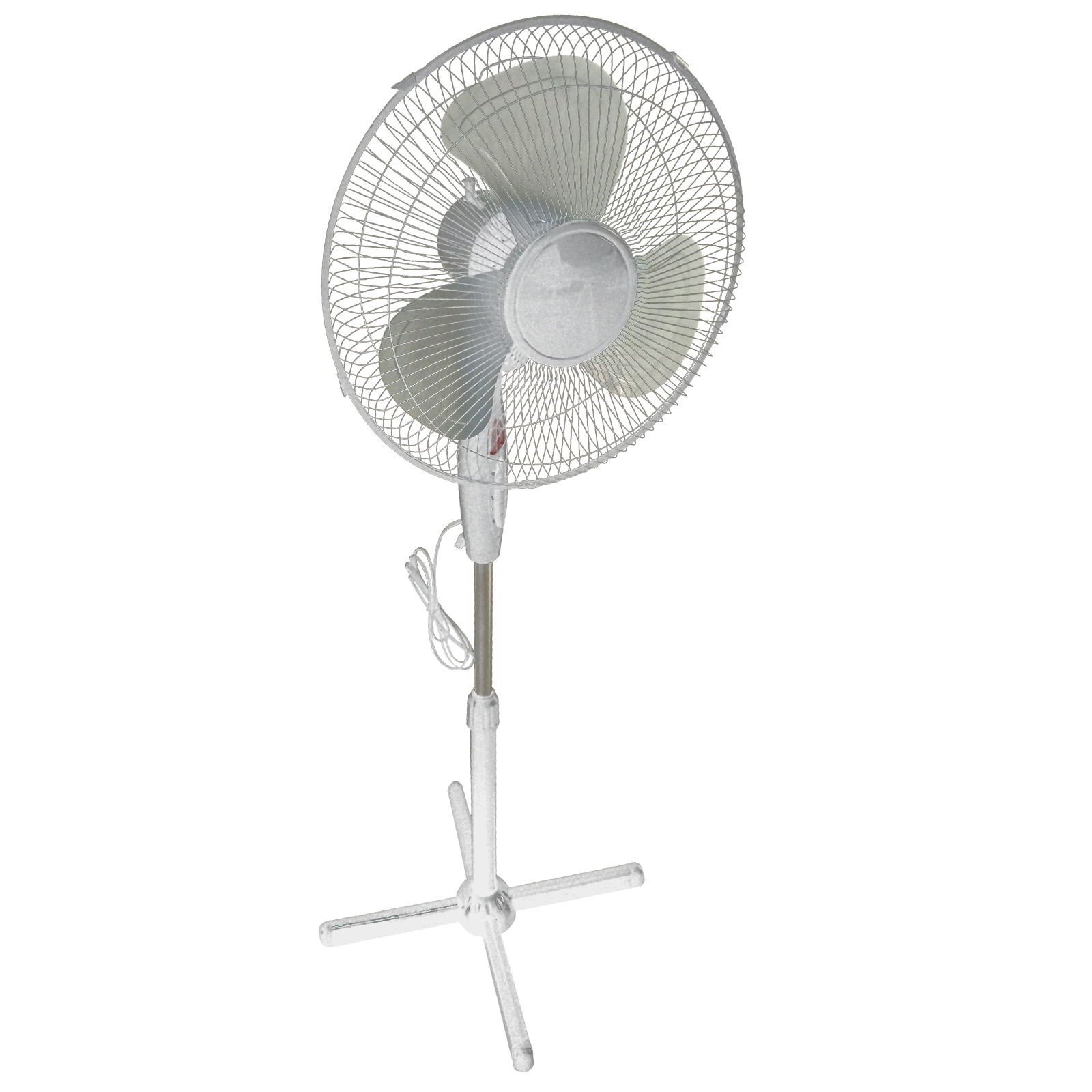 Ventilateur sur pied 40W réglable en hauteur blanc avec veilleuse intégrée