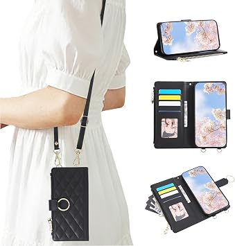 AQUOS Sense4/sense4 lite/sense4 basic/sense5G Case Notebook Type Shoulder Aquos Sense 4 Light Smartphone Case Mobile Cover with Ring SH-41A SH-53A SH-M17 SHG03 A003SH Mobile Case Fashionable