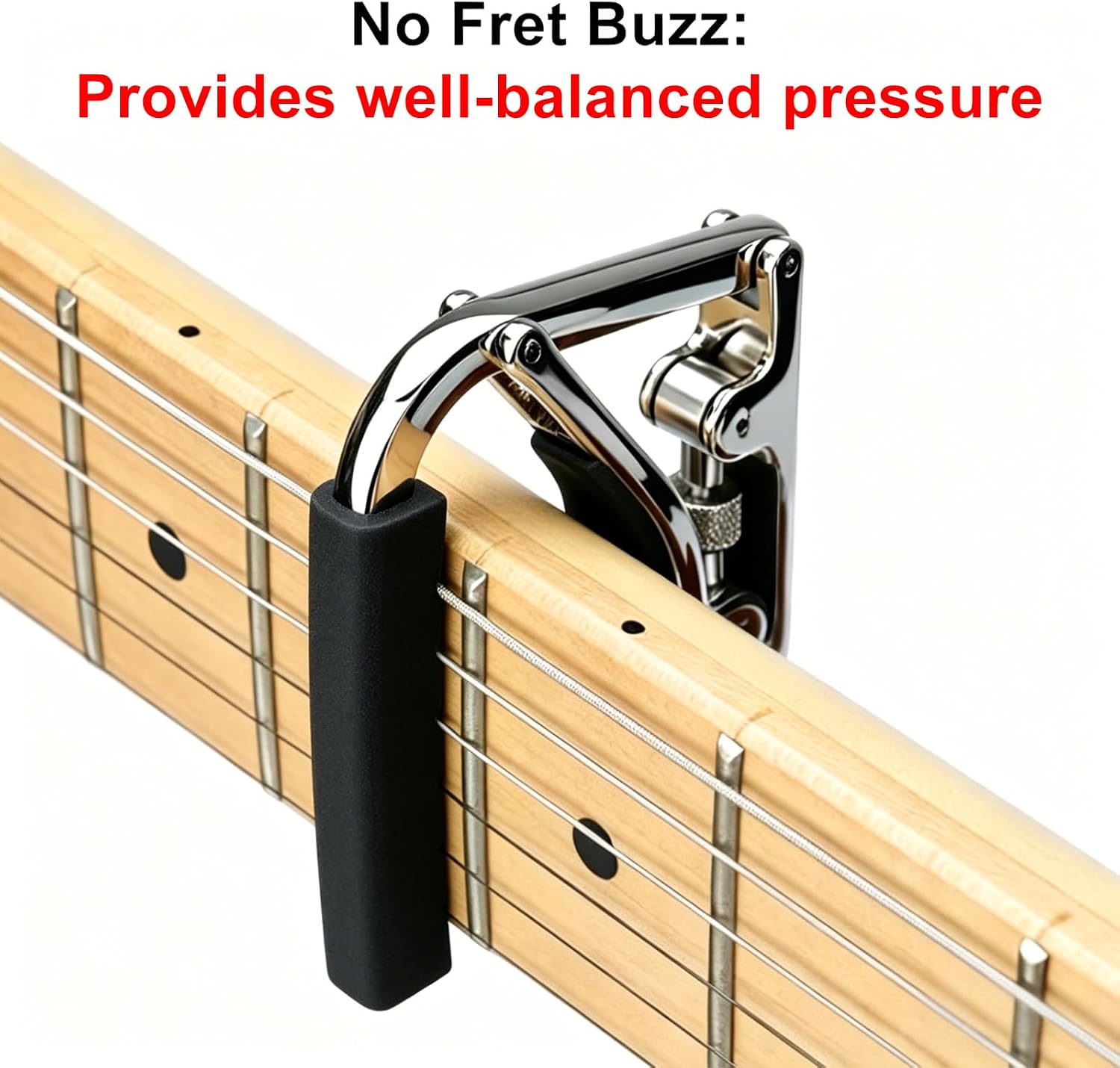 Guitar Capo Adjustable for Acoustic Electric Guitars, Chrome Color