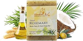 Jabón en barra de romero para cuerpo y cara, ...
