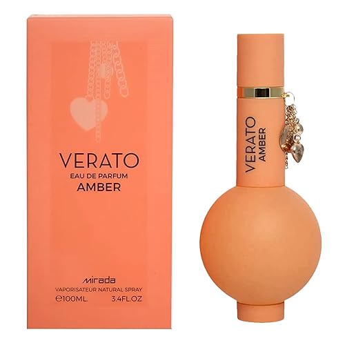 MIRADA Verato Amber, Eau de Parfum para mujer (EDP) 3.4 FL. Oz (3.4 fl oz), Perfume de mujer con notas de ylang-ylang, flores blancas, frangipani,