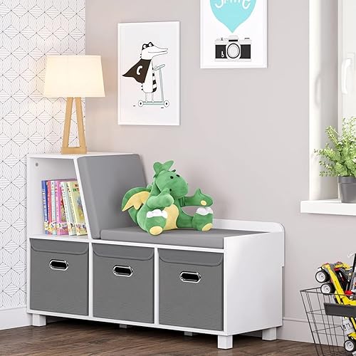 Miniatura 4 de Cubos de almacenamiento plegables con tapa, caja de almacenamiento de tela con asa, para el hogar, dormitorio, oficina, armario, ropa, juguetes,