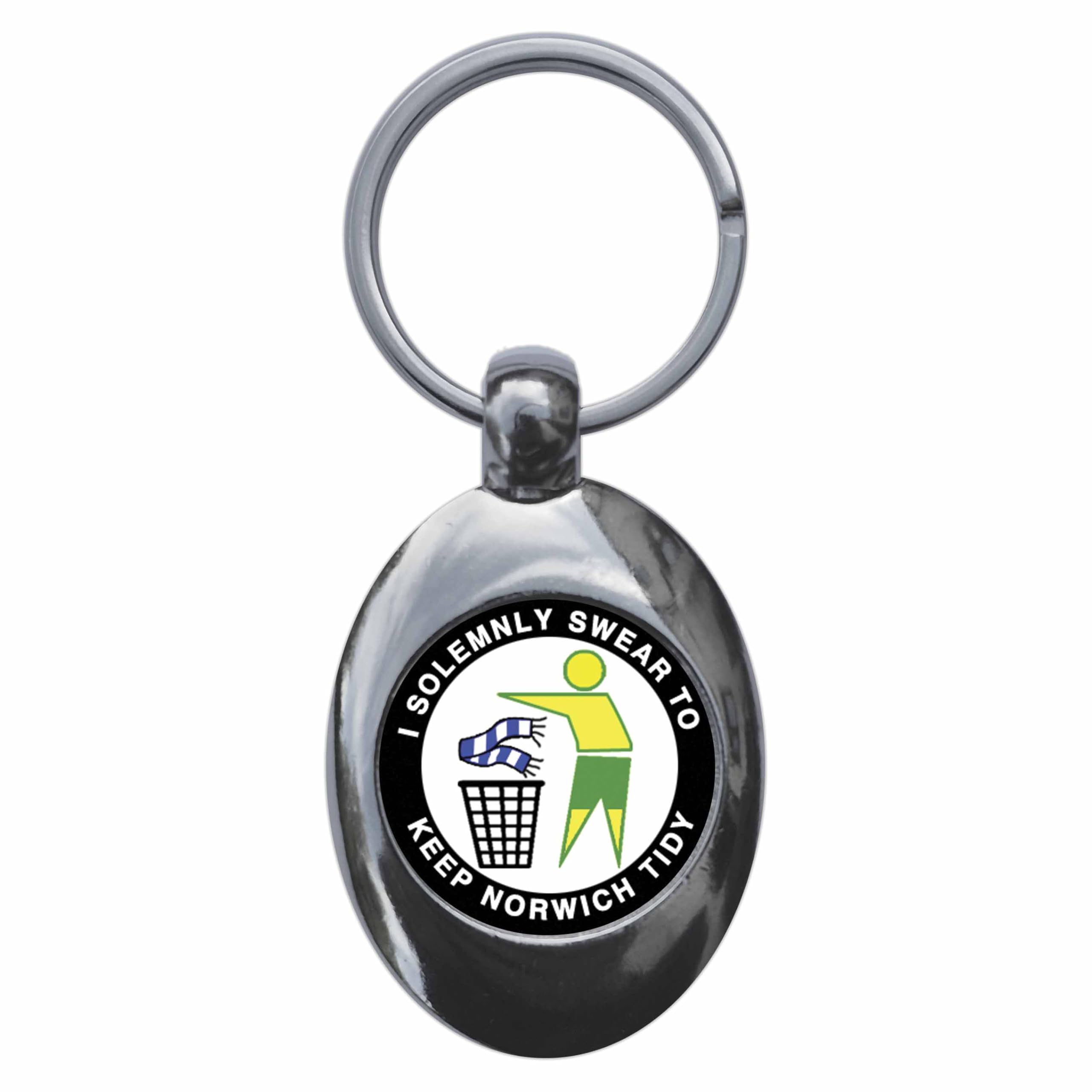 Ozorath I Solemnly Swear To Keep Norwich Tidy Keyring Keychain Key Ring Chain With Trolley Coin