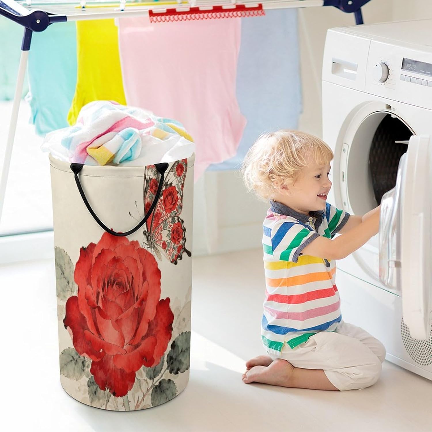 Dirty Clothes Basket Extra Large 110l Open Top Laundry Hamper With Portable Carry Handles, Foldable Waterproof Clothes Basket Spacious Laundry Bag For Bedroom Bathroom Laundry Room Dorm
