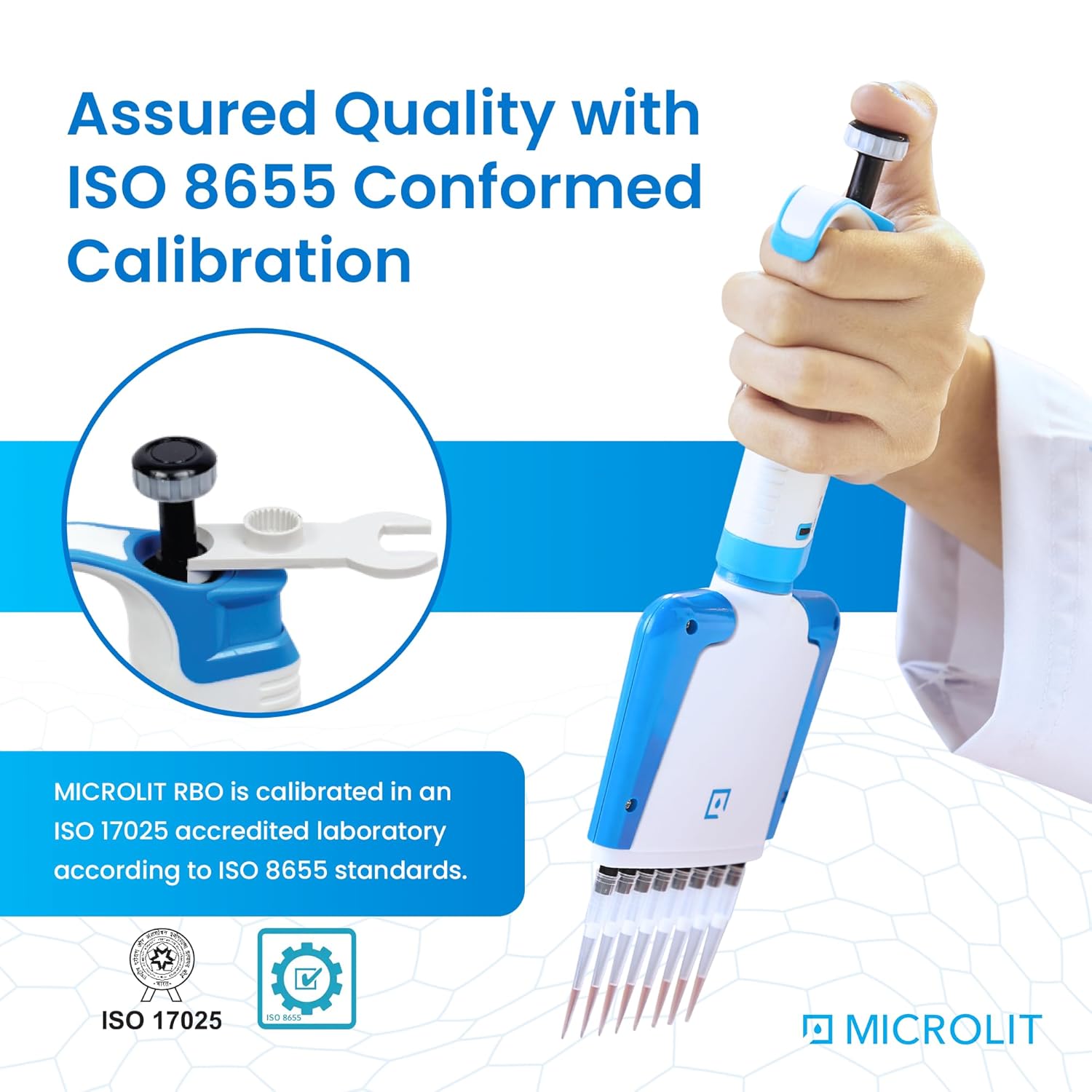 Multi Channel Pipettes with Adjustable Volume, Accurate and Calibrated Micropipette for 0.5-10ul Liquid Capacity, 12-Channel Micropipettes Compatible with Pipette Tips