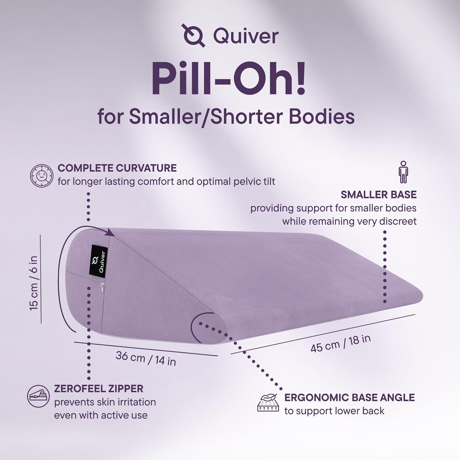 Quiver Pill-Oh! Supersoft Velvet Pillowcase (Foam Pillow Sold Separately) - Colour: Lavender - Supersoft Velvet, Waterproof