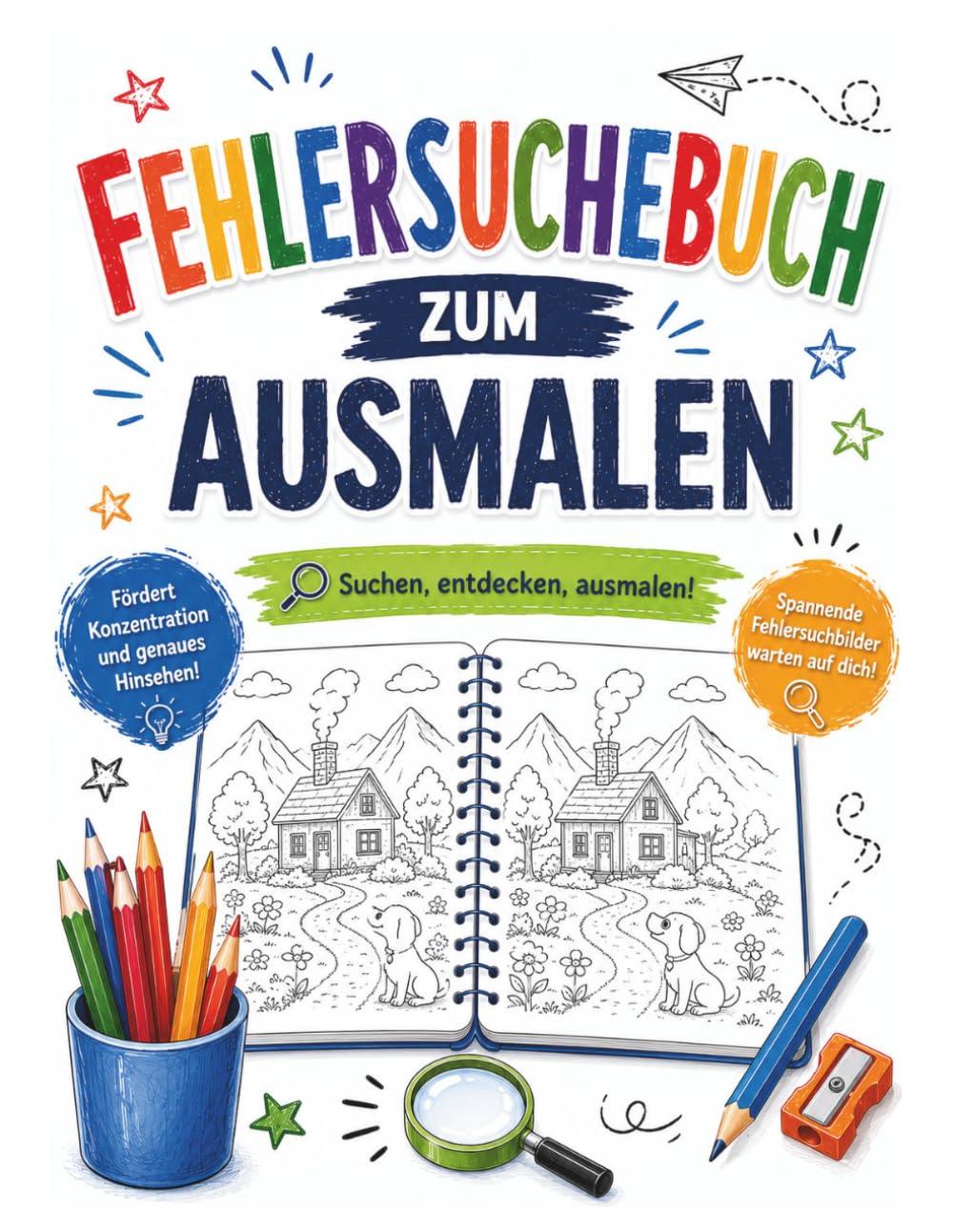Fehlersuchebuch zum Ausmalen: Suchen, entdecken und kreativ ausmalen!