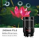 Reflex Mirror Lens Telephoto RF Lens - 240mm f5.6 for Canon RF, Manual Focus (MF) for Canon EOS R, Ra, RP, R3, R5, R5 C, R6, R6 Mark II, R7, R8, R10, R50, R100 Mirrorless Camera (RF Mount) gallery image