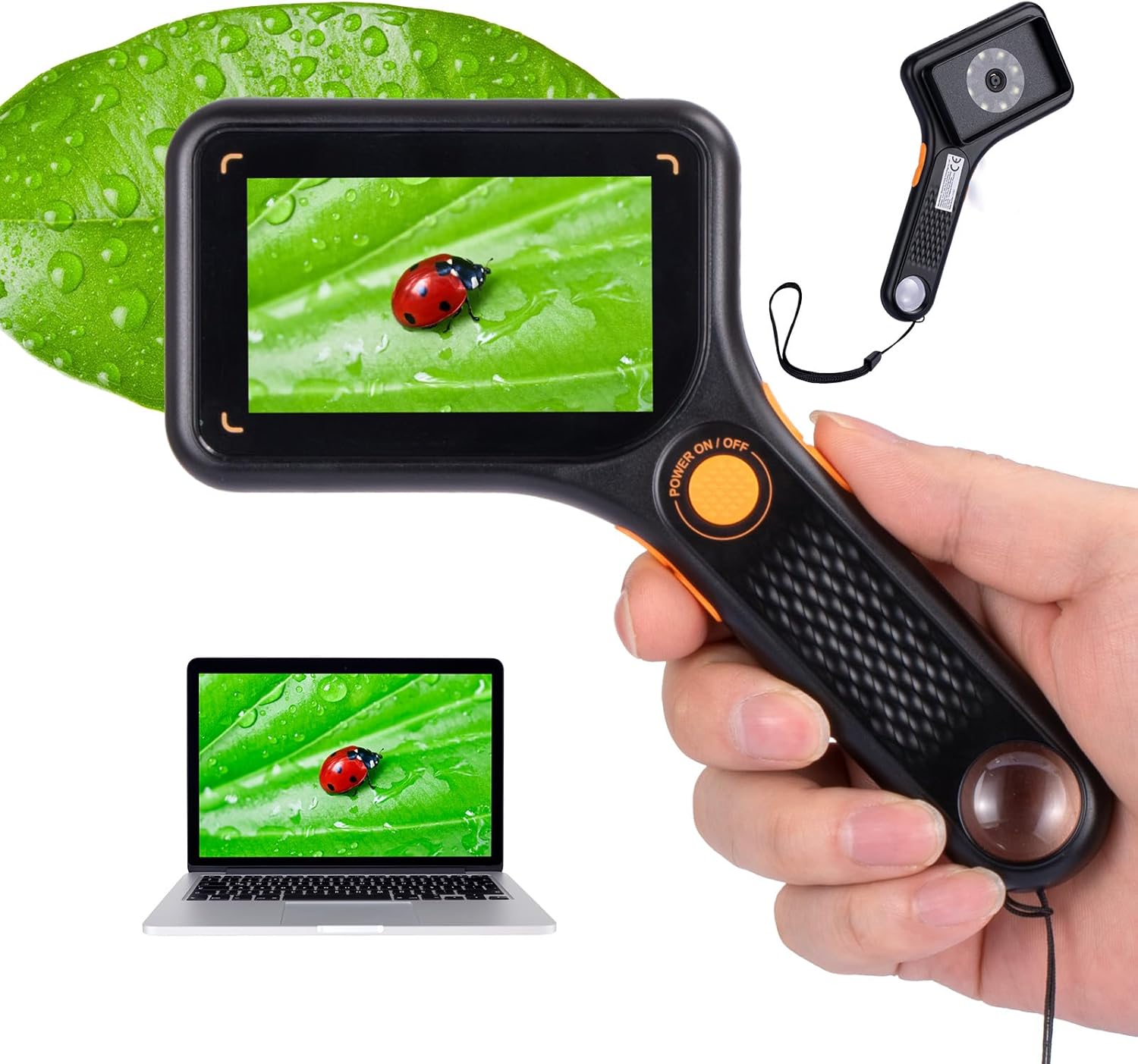 Digital Microscope with 3 Inch Screen Handheld Kids Adults Microscope with Lights 1080P 500X for Magnification Bug Gifts for Kids Adults Collector Insects Ladybugs Jewelry Coins