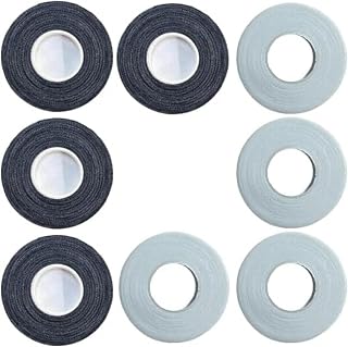 AJ Sports Jiu Jitsu Finger Tape 0.4-Inch x 33-Ft - Athletic Tape for Grappling & Protection - Residue-Free Athletic Sports Tape for BJJ, Wrestling, Climbing, Volleyball (4X Black + 4X White (8 Pack))