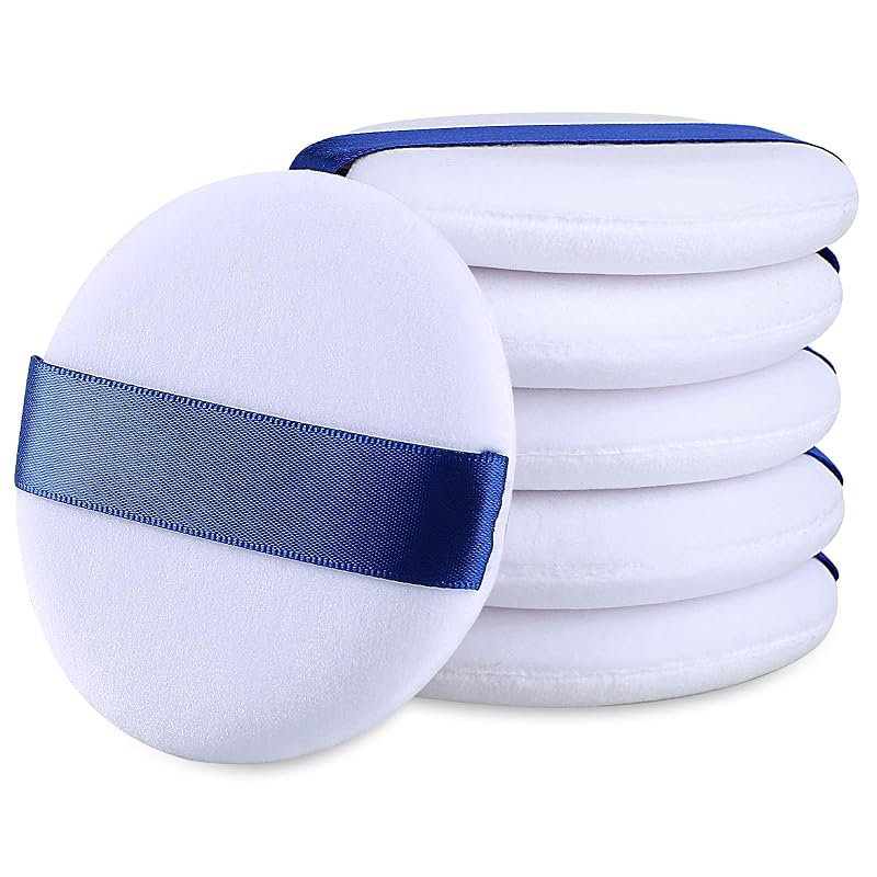Puffs de veludo para pó e maquiagem Psyqtsuary, 7,5 cm, 6 unidades