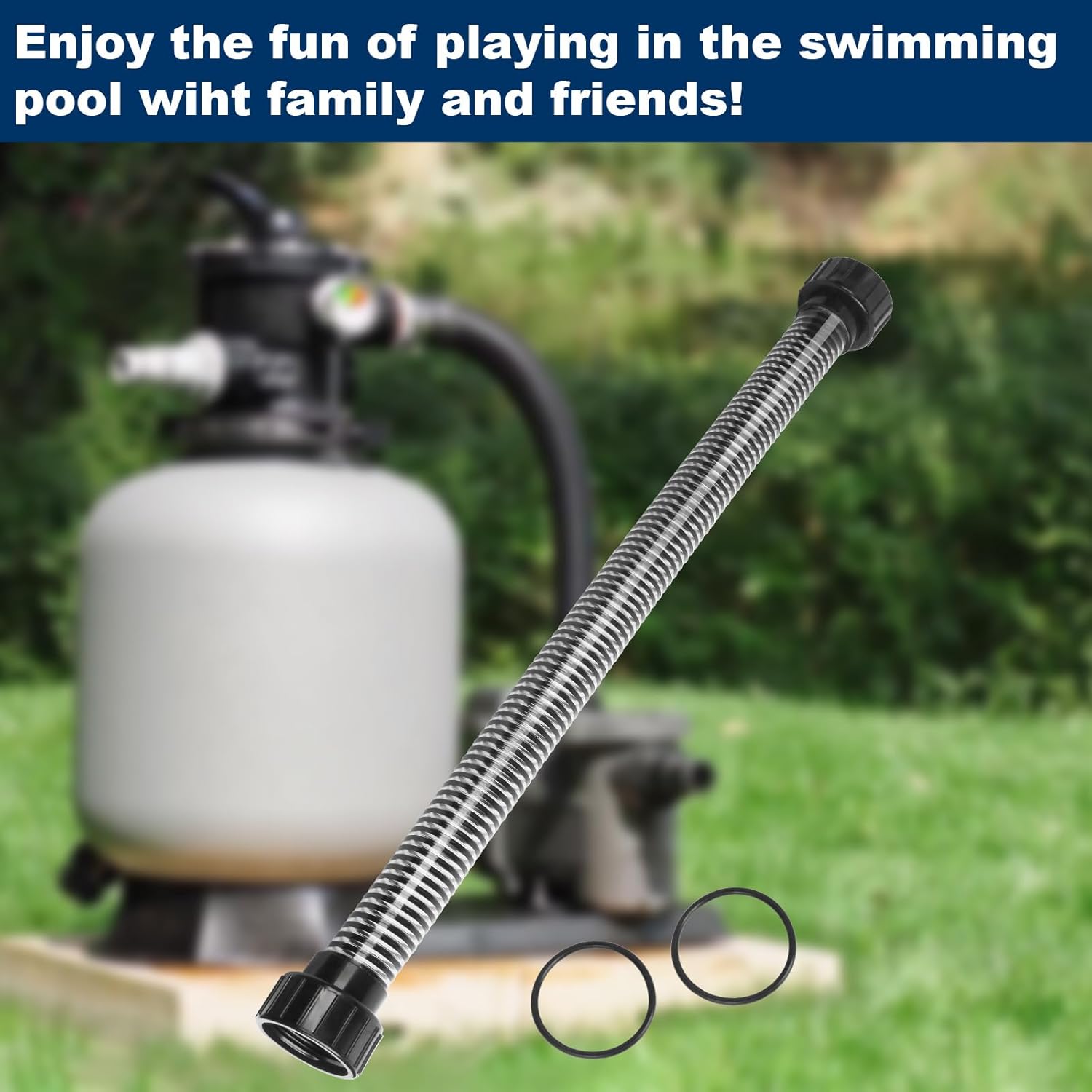 155710 Pool Pump to Filter Hose Assembly for Pentair to Sand Dollar Filter, compatible with Sta-Rite Crystal-Flo Sand Filter Hose - (30" Length)