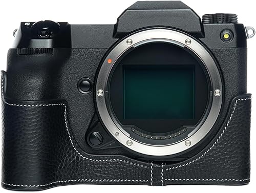 Miniatura 17 de Hecho a mano de cuero auténtico medio cámara caso bolsa cubierta para FUJIFILM GFX 100S color verde Verde,Marrón (Sandy Brown),Negro