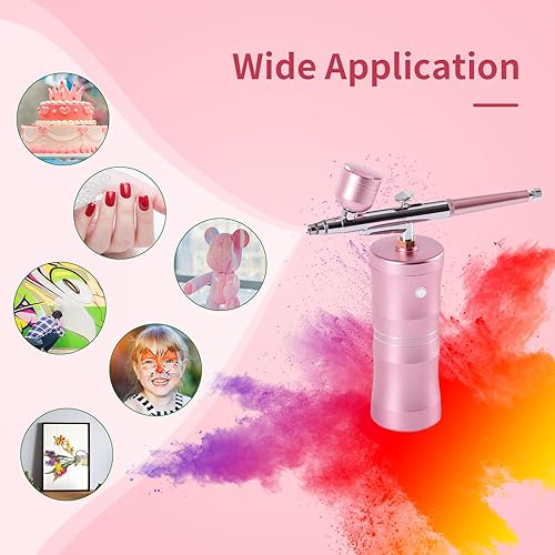 Miniatura 6 de Kit de aerógrafo compresor de aerógrafo inalámbrico recargable, kit de pistola de aerógrafo automático inalámbrico portátil para peluquería, arte de
