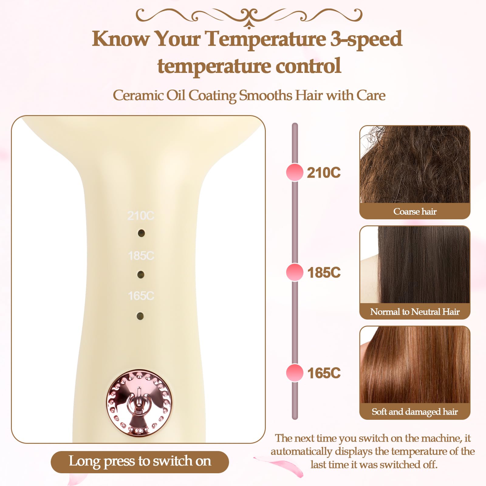 MXTIMWAN Ferro Arricciacapelli per Onde,Piastra Onde per Capelli,Ferro Capelli Grandi Ricci Adatto ai Principianti,Ondulati Temperatura Regolabile Ondulata Ferro,Riscaldamento Rapido Curling Iron