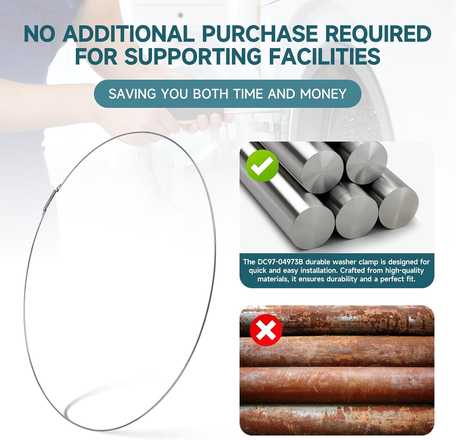 DC64-03788A Washer Door Boot Seal for Samsung Washing Machine, Washer Door door seal Replacement Part with DC64-03788 washer door boot spring clamp and Spring Expansion Tool