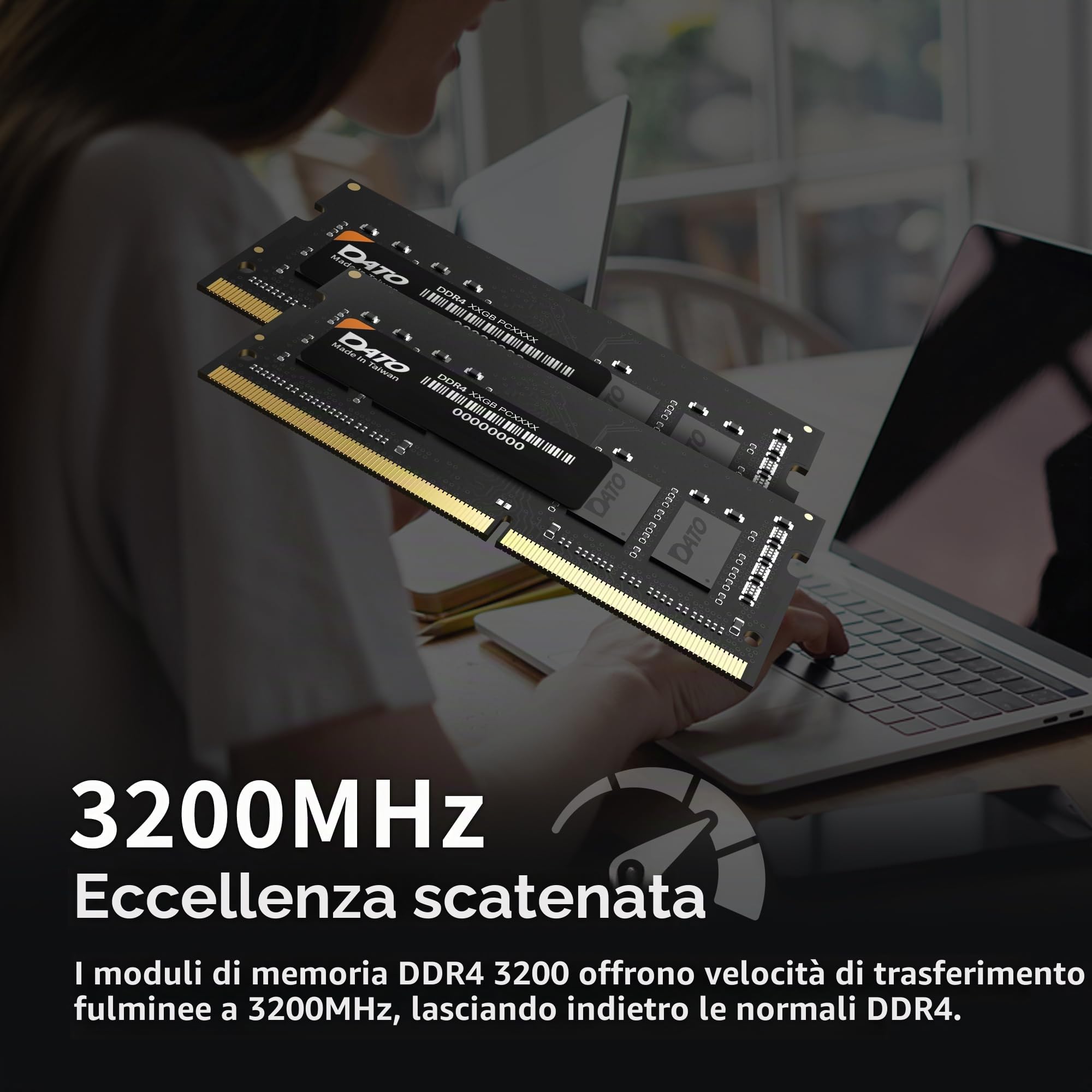 DATO Modulo di memoria RAM da 16 GB DDR4 3200 MHz PC4-25600 CL22 SODIMM 1,2 V 260 pin Non-ECC SO-DIMM per computer portatile notebook