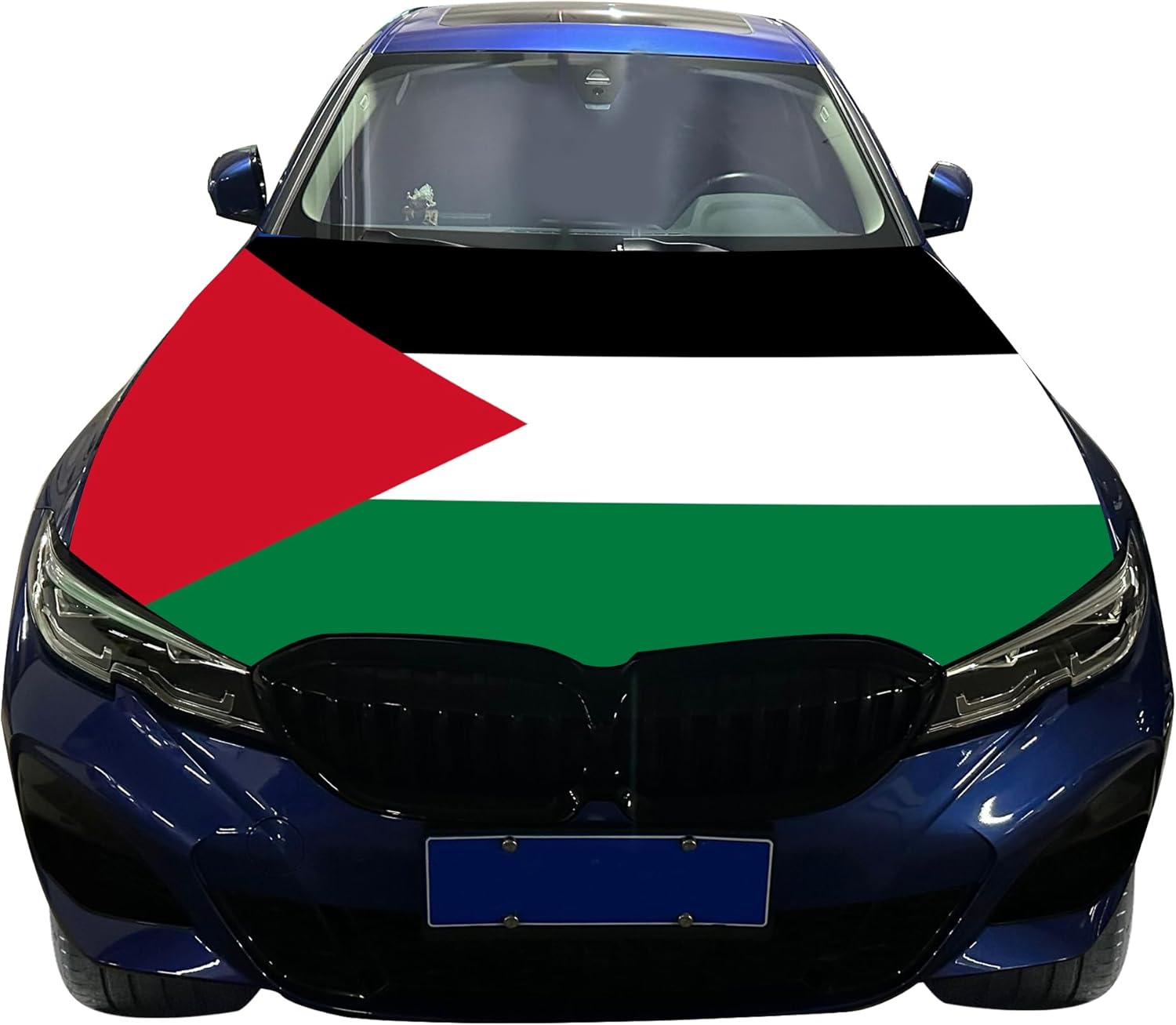Palestine Flag for Car Hood Cover 4X5Ft/120X150CM Hood Flag for World Cup Vehicles Decorate Accessories Fits Coupe Saloon SUV MPV