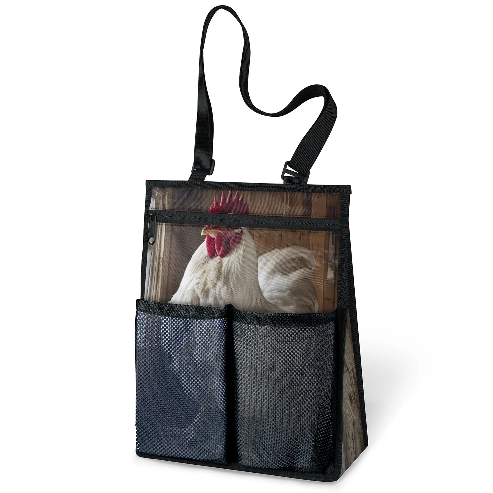 Ourtheme Cock Chickens Rooster Portable Shower Bag for Travel Gym Camp Beach Tote Shower Caddy Bags Hanging Toiletry