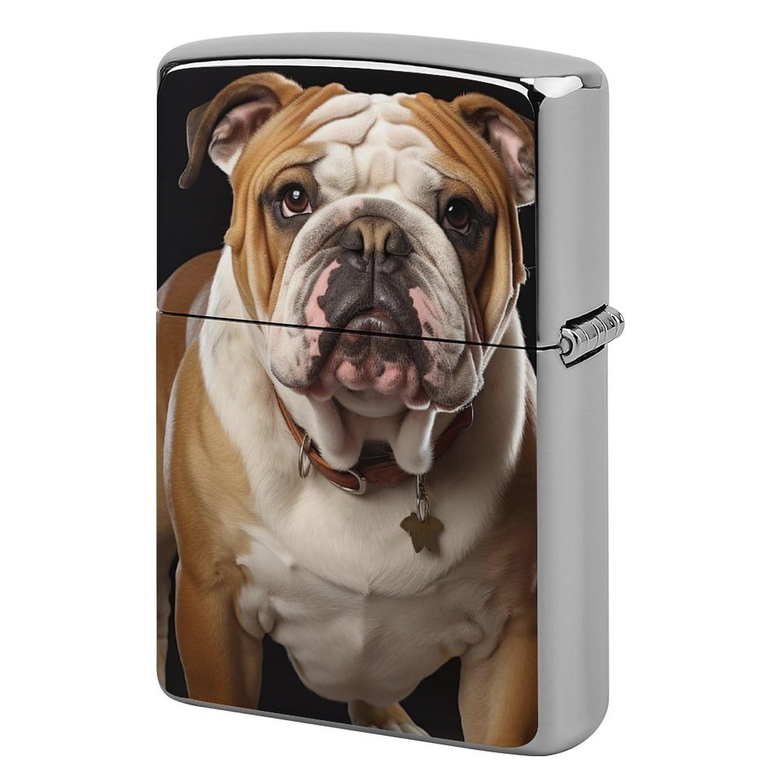 English Bulldog Lighter Case for Men, Personalized Lighter Cover for Valentine's Day Gifts, Flip-Top Lighters Shell for Outdoor, Portable Lighters Protective Sleeve