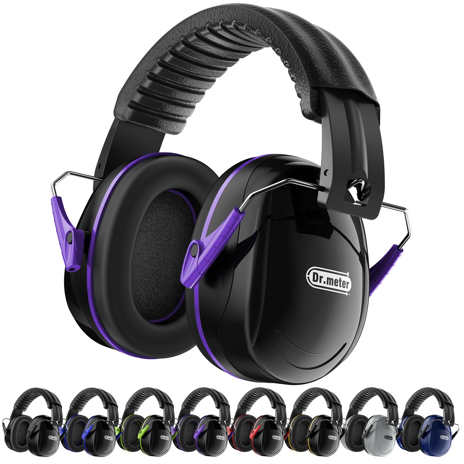 Dr.meter Ear Defenders Adults, SNR 31dB Noise Reduction Earmuffs with with Adjustable Headband Double Layers Hearing Protection for Gardening Yard Work Bag Included