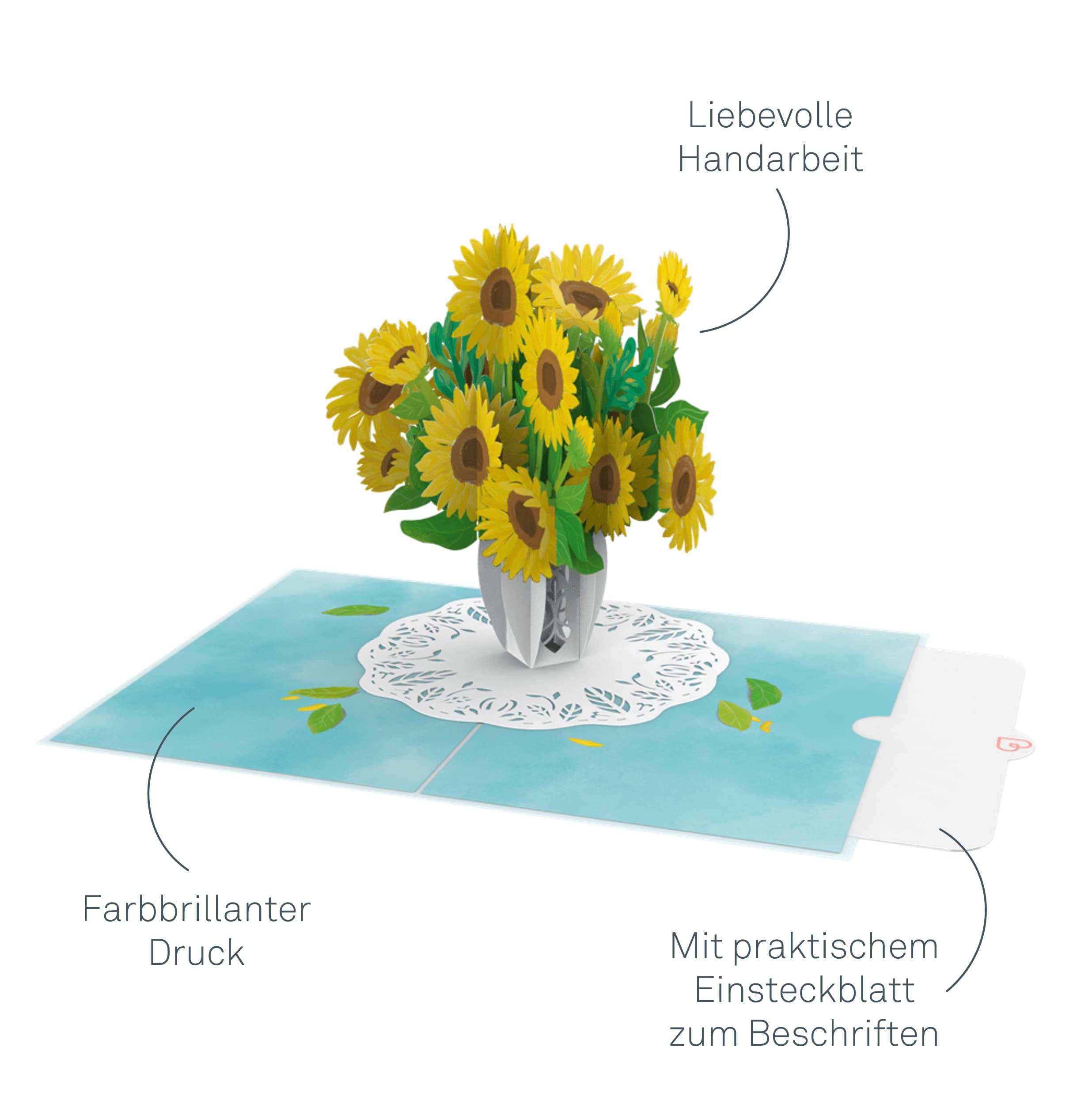 CUTPOPUP Sunflower Basket Pop Up Card, 3D Birthday Card For Women, Grandma, Mother, Wife, Mother's Day, Pop Up Flower Greeting Cards, Anniversary, Thinking, Thank You Card IT