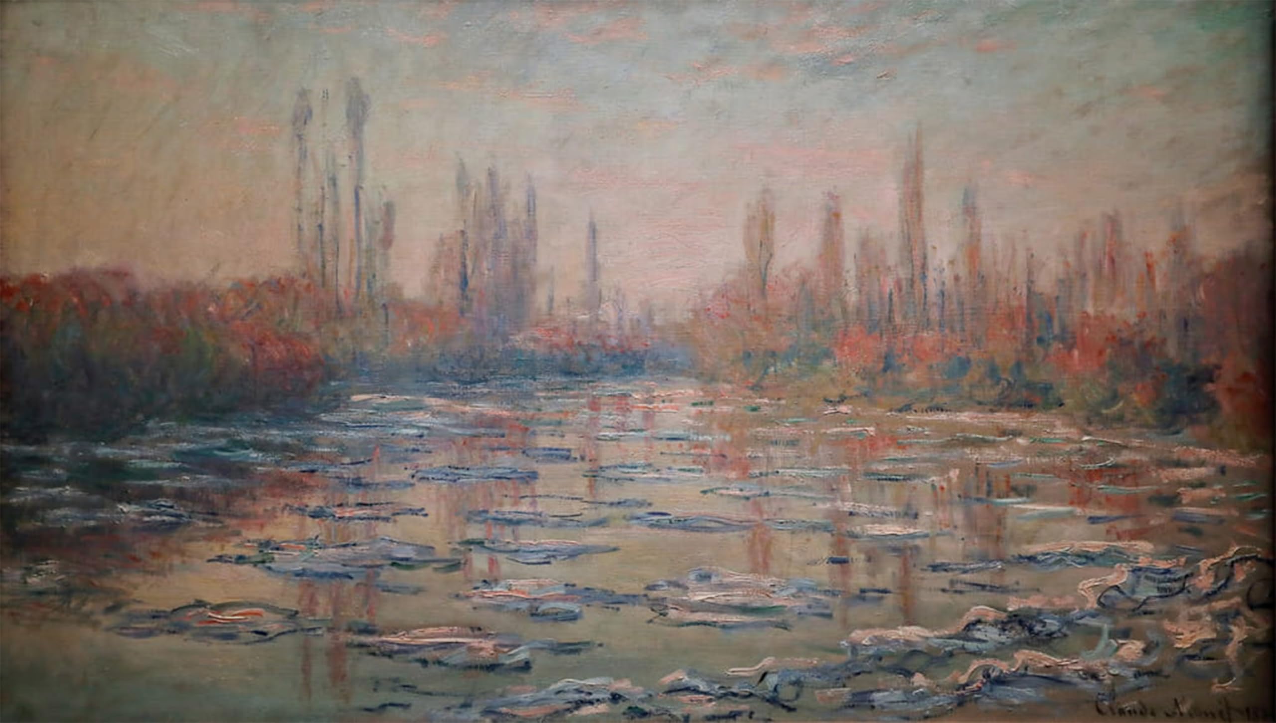 ARTXLXXBN Famous Painting Art Wall Decor Abstract Art Picture Ice Also Said As Debacle on the Seine by Claude Monet Animal Pictures for Home Decor 60x90cm