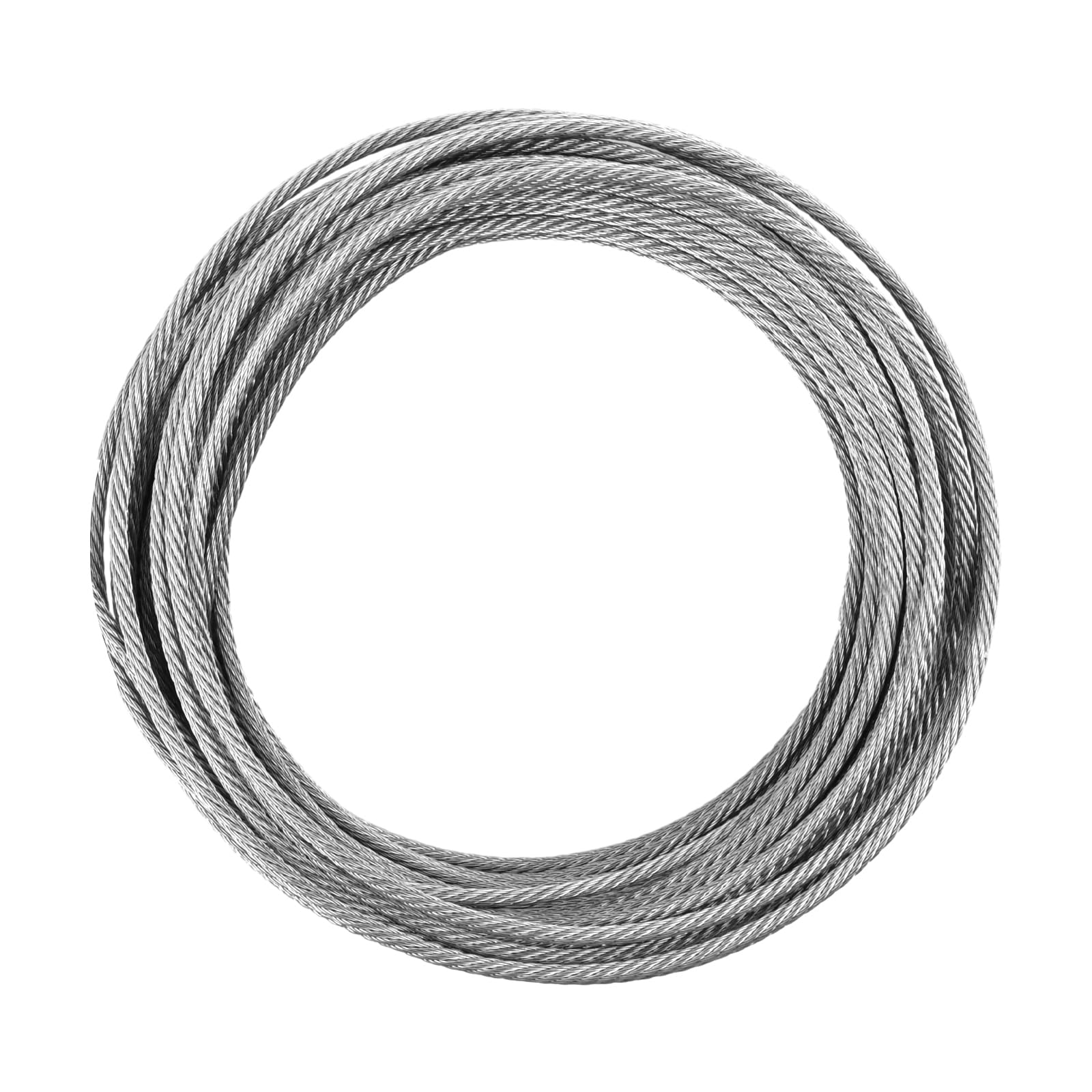 Cavo Acciaio 5mm, 7 x 7 Corda Metallica Acciaio Inox, 20m Filo Acciaio Inossidabile Cavo Metallico, 881lbs(400kg) Capacità di Carico / 2204lbs(1000kg) Massima