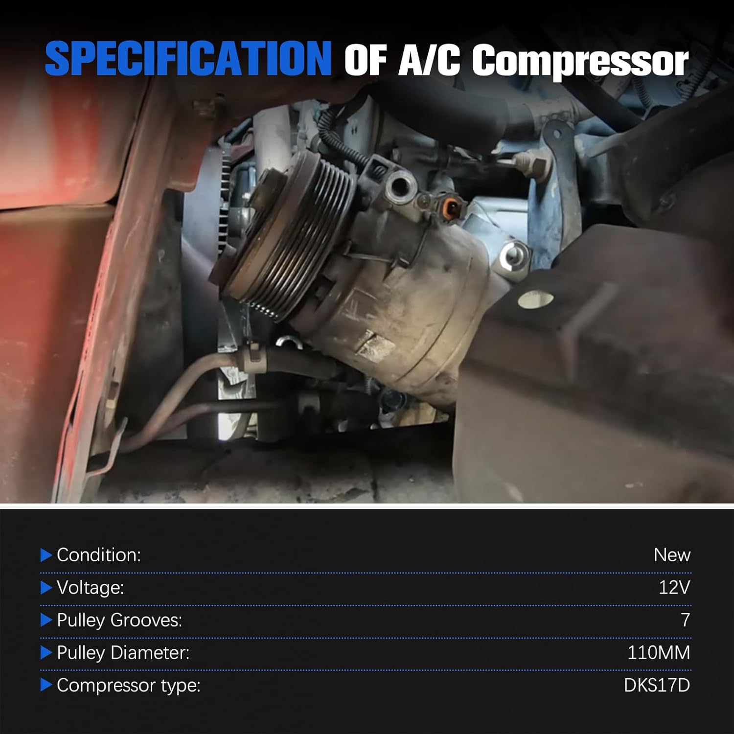 92600-7S000 Air Conditioning Compressor Compatible with 2004-2020 Infiniti QX56 QX80, for 2004-2022 Nissan Armada NV2500 NV3500 Pathfinder Titan 5.6L V8 Replacement# 506012-0861