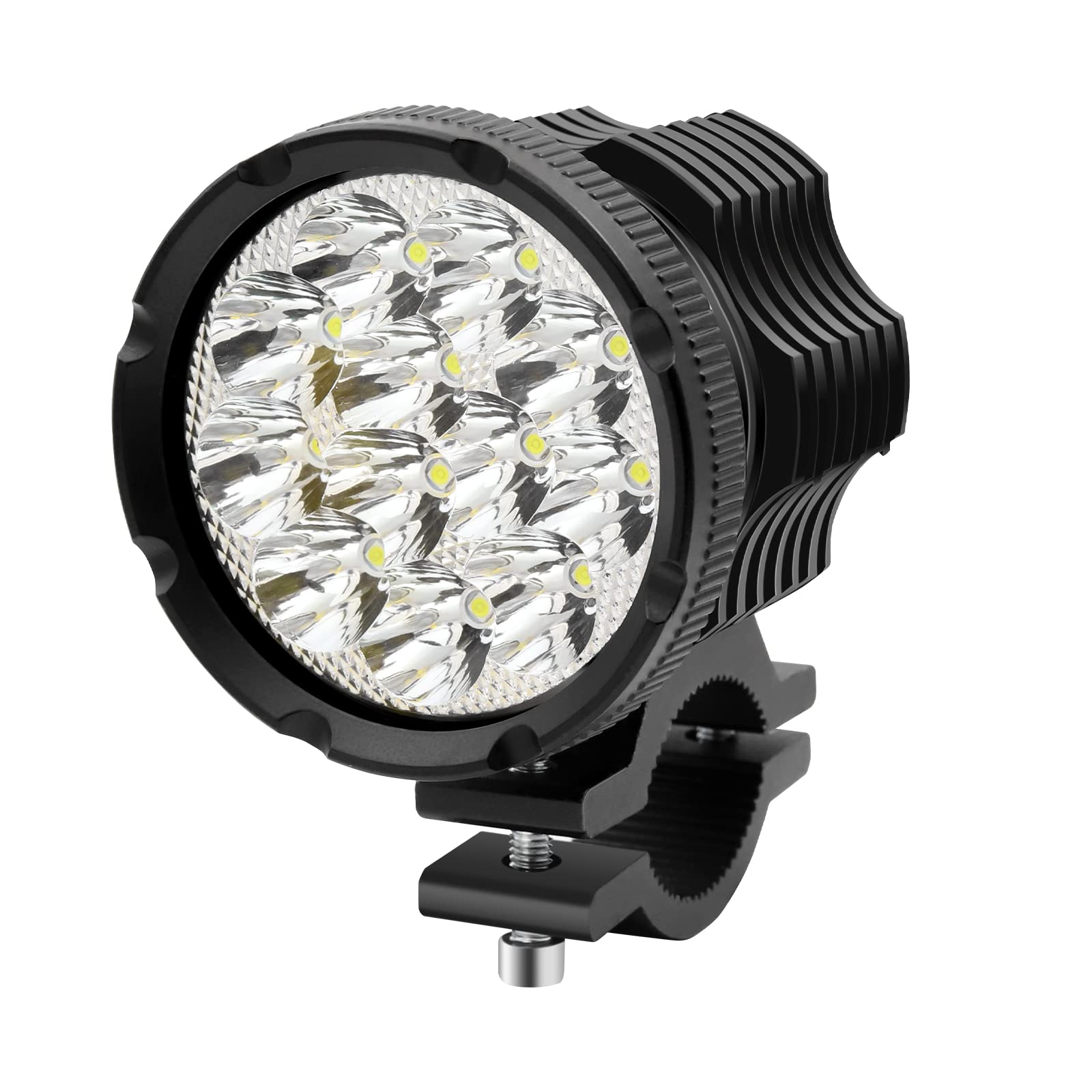 Biqing Feux de conduite de moto de 7,6 cm, super lumineux, 12 LED, feux antibrouillard, 30 W, 2000 lm, lumière auxiliaire 12 V-80 V