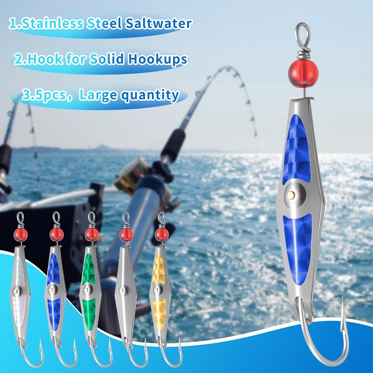 Soulchen Trolling Spoon Lures Spoon Precision Fishing Spoons for Spanish Mackerel, Tuna, Atlantic Bonito and More