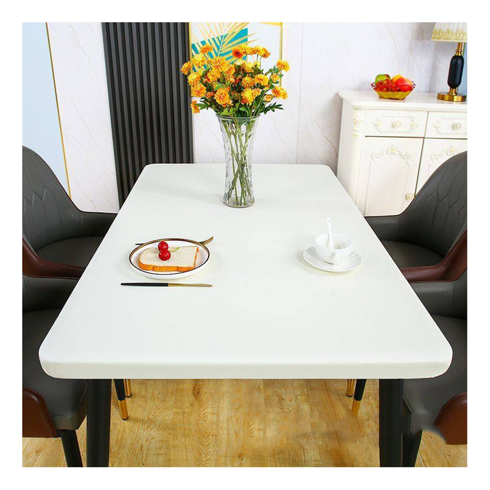 Mswborml A Oil-Proof Table Cloth Rectangular With Elastic, Waterproof Tablecloth Elastic Fitted Edge Table Cloth Square Luxury Table Cover For Kitchen Dining Party Outdoor Picnic,,80X80cm/31X31in