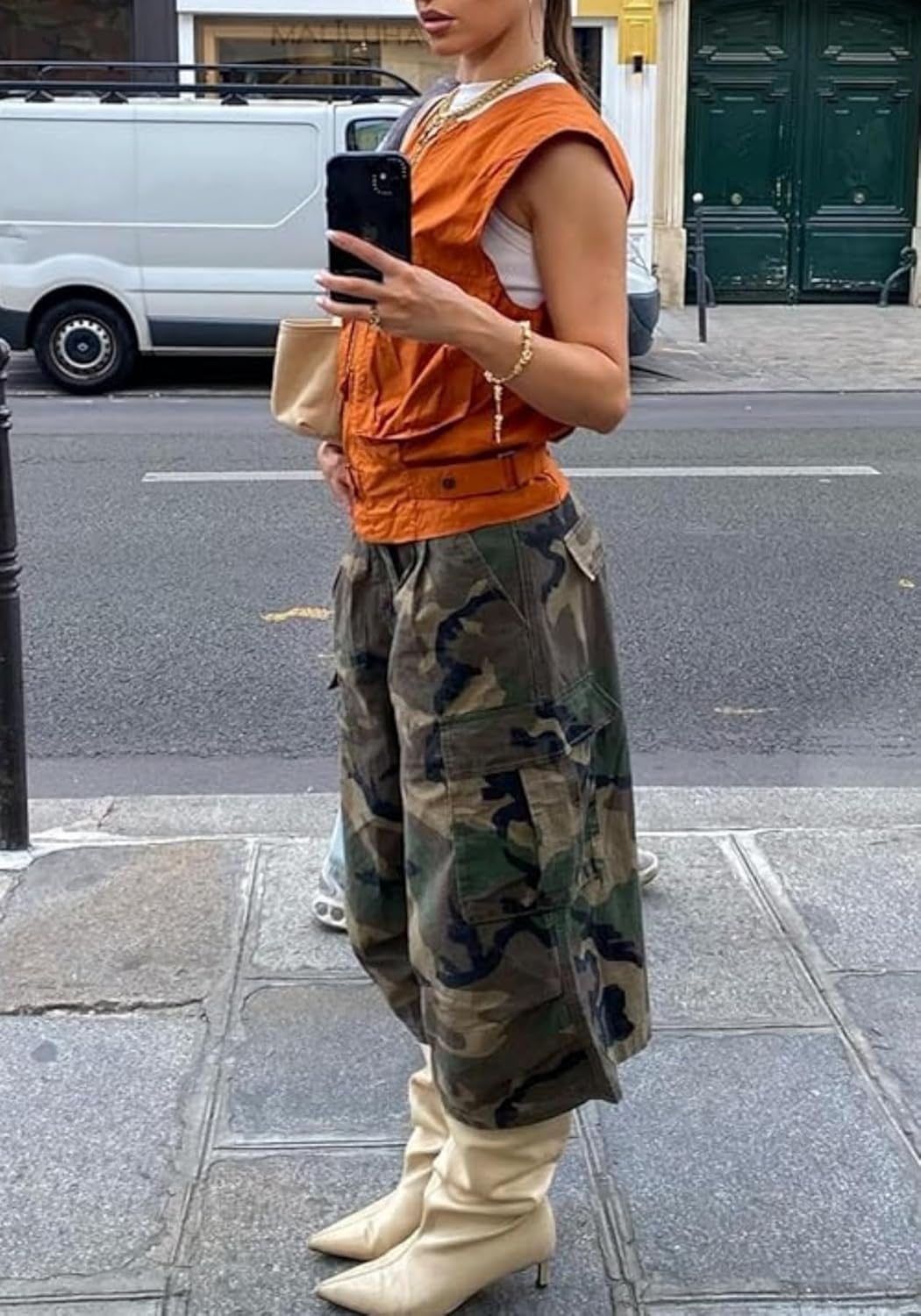 Women's Barrel Camo Pants Y2k Baggy Camouflage Army Fatigue Cargo Jorts Wide Leg Bermuda Cropped Trousers Streetwear - Image 6