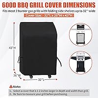 Vista 2 de iCOVER - Cubierta para parrilla pequeña, Cubierta para parrilla a gas de 30 pulgadas con dos quemadores para barbacoa, resistente impermeable 600D