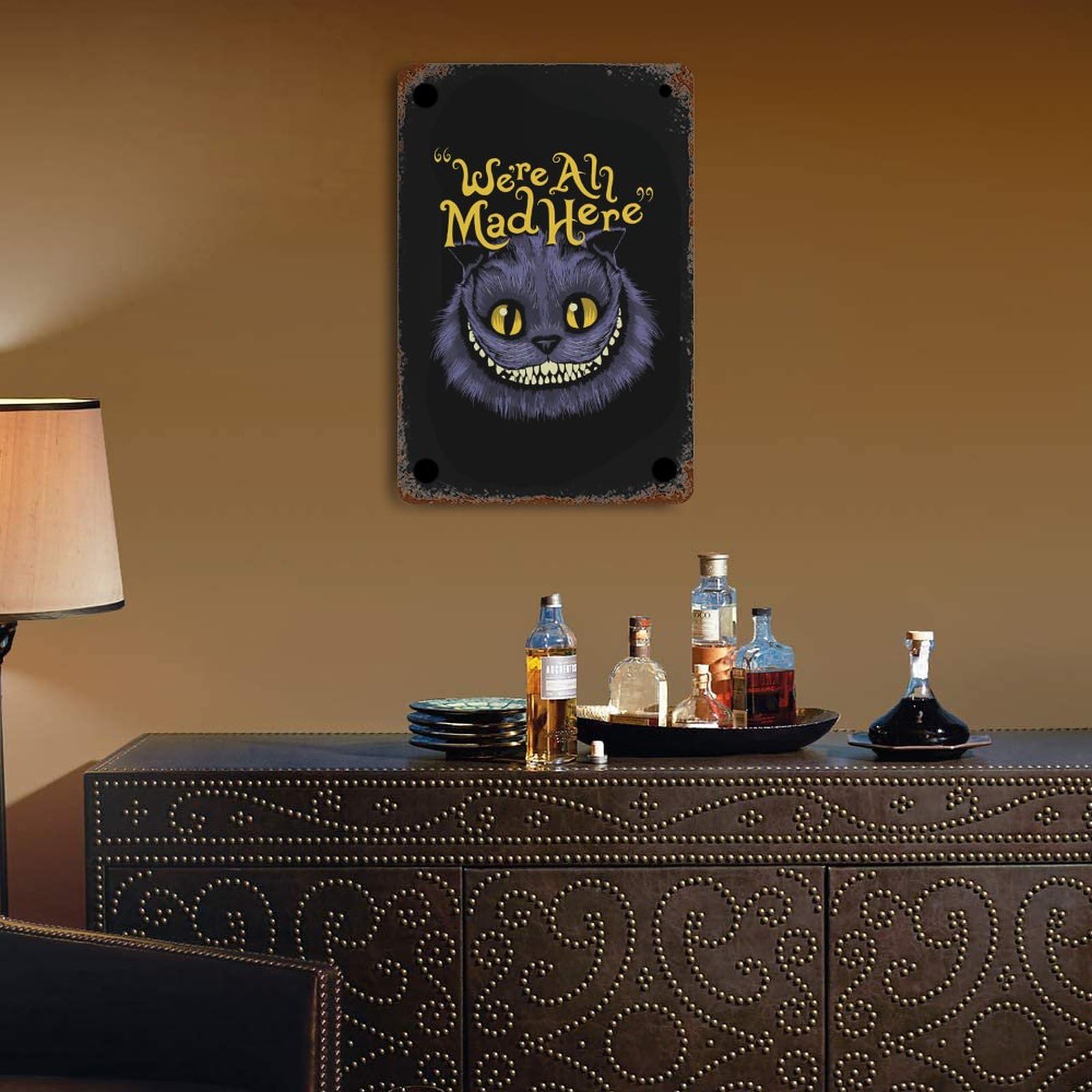 Amazon.co.jp: ブリキ看板 不思議の国のアリス チェシャ猫