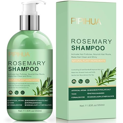 Champú de romero para el crecimiento del cabello fórmula espesante y regenerativa para mujeres y hombres - Champú fortalecedor de menta de romero
