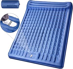 12,7 Cm Dik Slaapmat XIAZIR Camping Isomat Extra Dik 12,7 Cm - Opblaasbare Matras Met Geïntegreerde Pomp, R-waarde 2,5, Draagbaar In Rugzak (Blauw, Eenpersoons) Self Inflating Airbed On Wheels