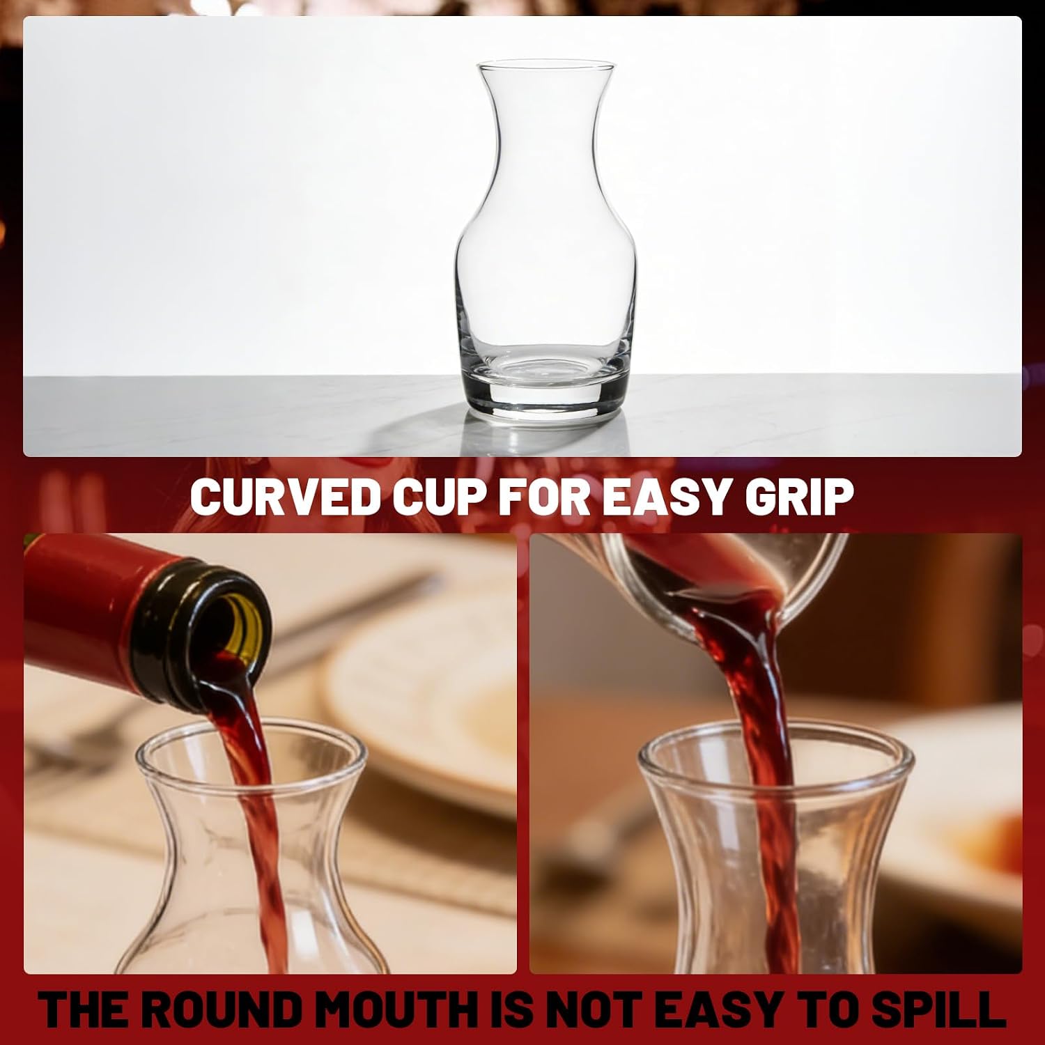 12 Pack Small Wine Carafe 6 oz Single Serving Mini Decanters