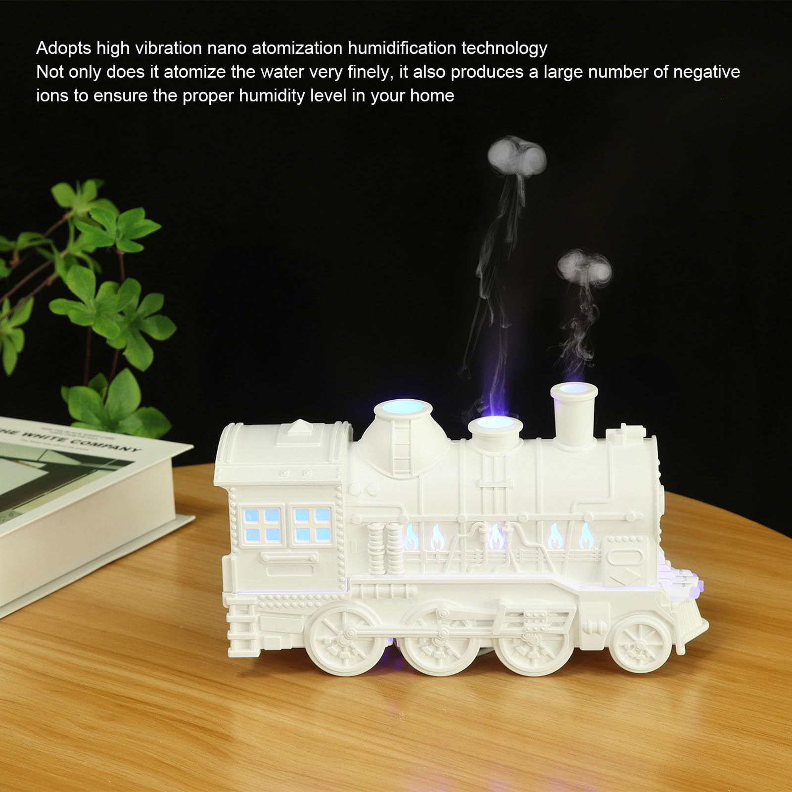 Diffusor für ätherische Öle, Negativionen-Aromadiffusor, Luftbefeuchter, Zugform, 300 Ml, für das Büro (EU-Stecker)