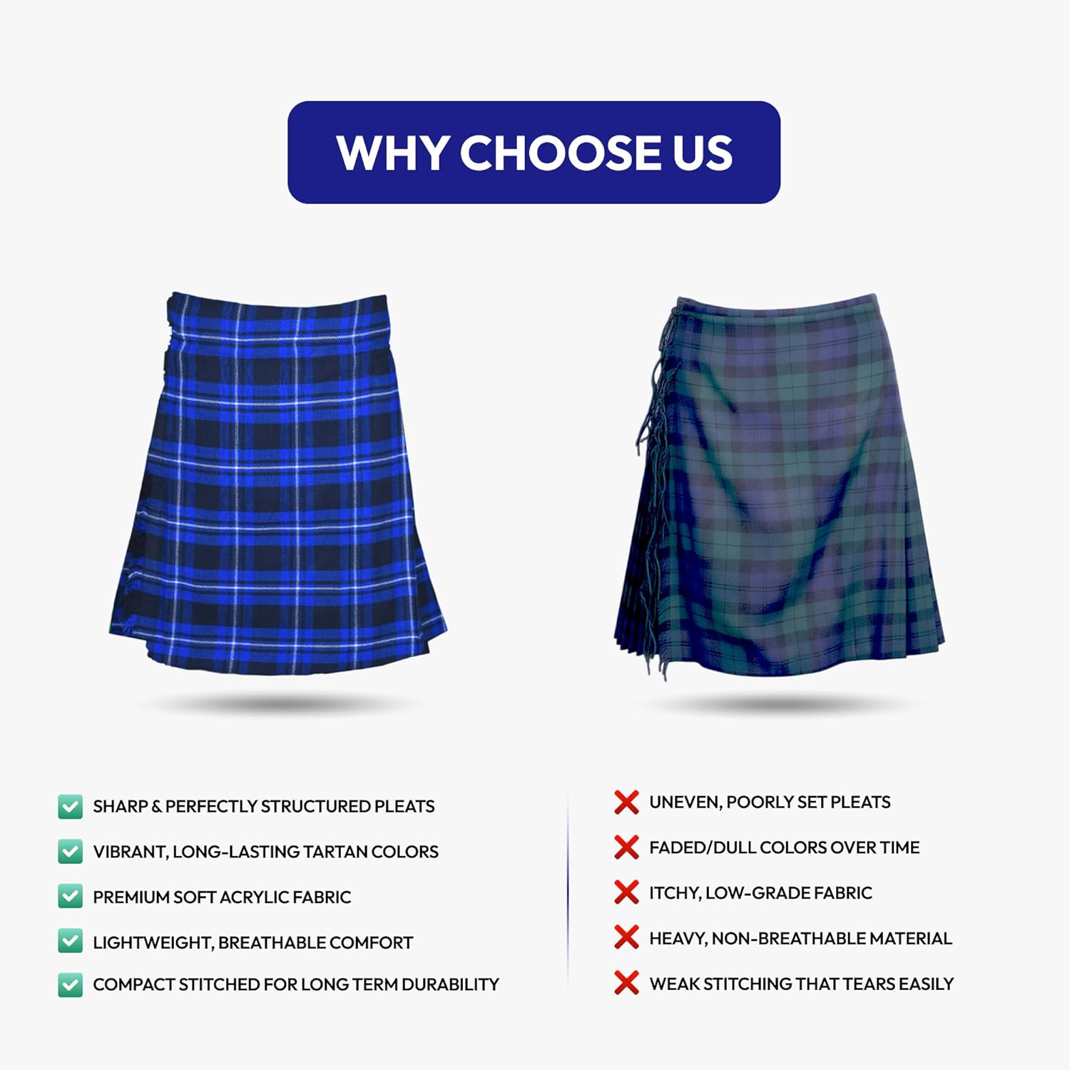 Authentic Scottish Men's Tartan Kilts - Highland Light Weight Value Kilt | Embrace Your Heritage with Comfort - Image 6