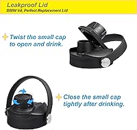 Vista 4 de Tapa para Hydro Flask de 32 40 oz de Boca Ancha, Tapas de Repuesto Compatibles con Botella de Agua Hydro Flask de Boca Ancha, Tapa de Boquilla