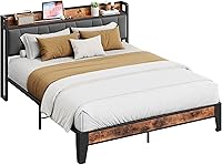 Vista 9 de LIKIMIO Queen Bed Frame, Storage Headboard with Charging Station, Solid and Stable, Noise Free, No Box Spring Needed, Easy Assembly