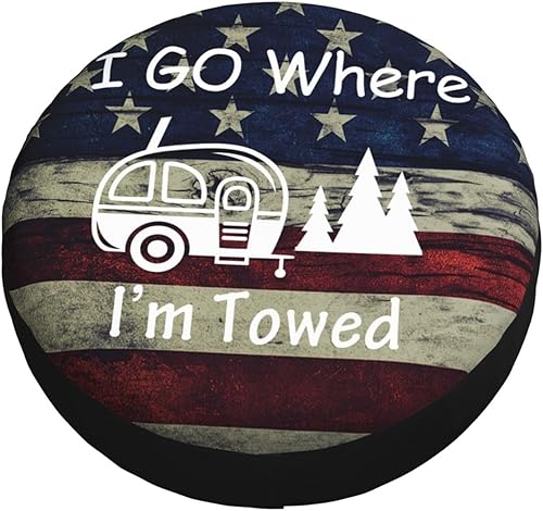 Miniatura 3 de I Go Where I'm Towed - Cubierta protectora de rueda de repuesto de 17 pulgadas para camión, SUV, remolque, camping, caravana