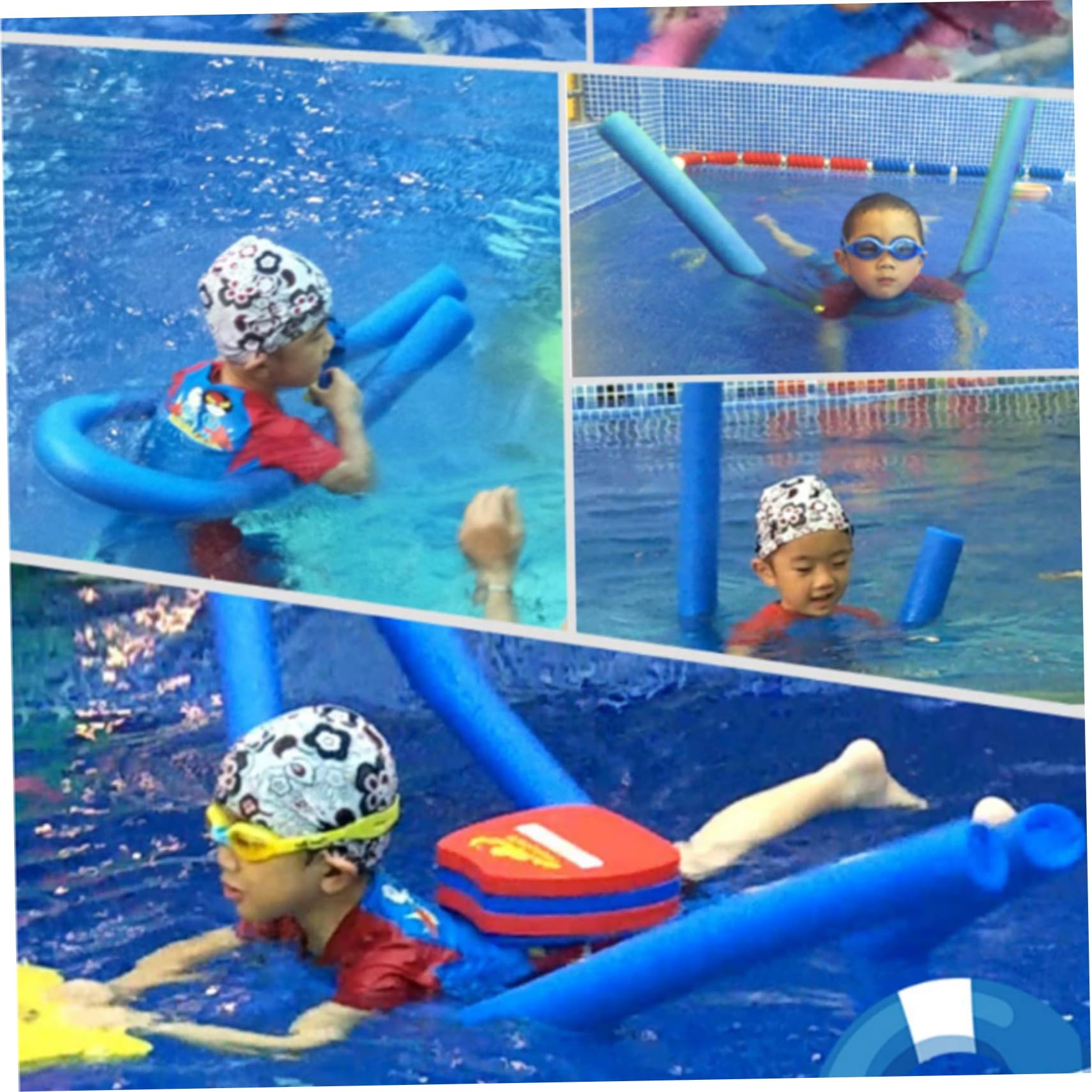 6-teiliger Poolnudelverbinder, 2, 56 x 11, 81 Leichter Schaumstoff-Schwimmnudelverbinder mit 2 Löchern, praktische Schwimmtrainingshilfen für Poolnudeln für Kinder und Erwachsene