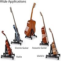 Vista 6 de Elsjoy Paquete de 2 soportes plegables para múltiples instrumentos, soporte plegable para guitarra eléctrica, guitarra acústica, ukelele, violín
