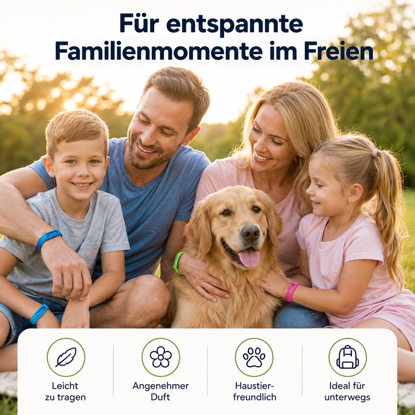 Bronoir Mücken-Abwehrband, Natürliche Duftpflege Pflegearmband für angenehmen Schutz im Alltag