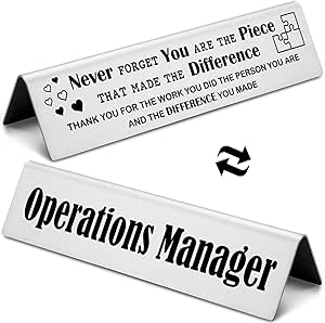 Amazon.com: Novelty Nameplate for Managers, Appreciation Gift for ...