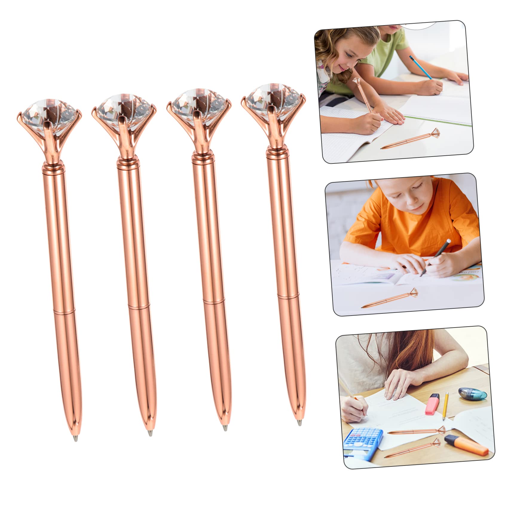 SHINEOFI 20piezas Bolígrafos De Bola Multifuncionales Cabeza De Diamante De Bolígrafo De Metálico Para Escritura Creativa y Portátil Accesorio Escolar