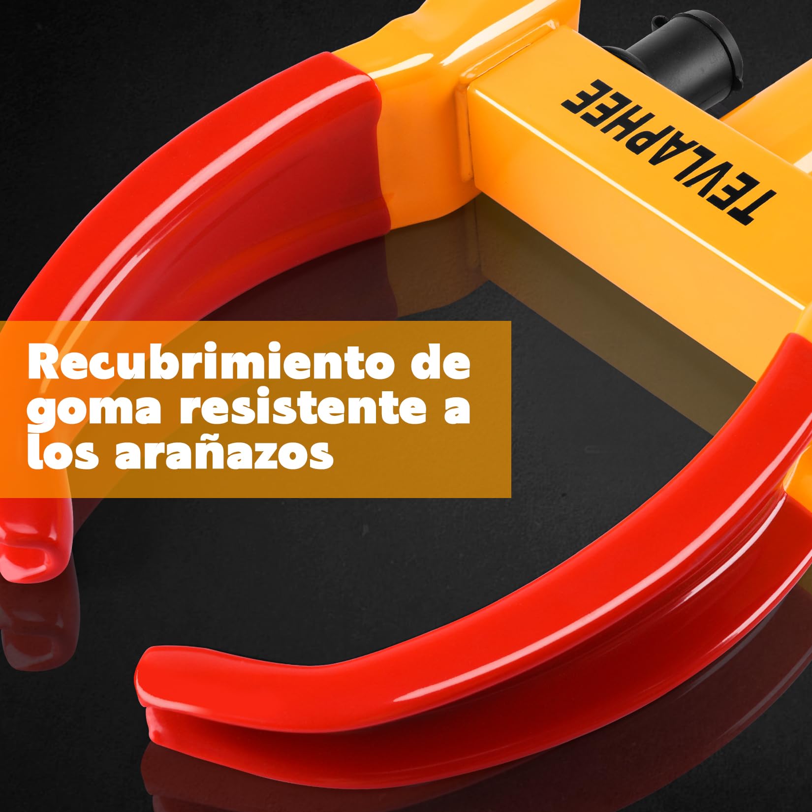 Tevlaphee Cepo Antirrobo Rueda Coche Remolque Caravana Reforzado Universal Ajustable Protección PVP Cerradura Antitaladro