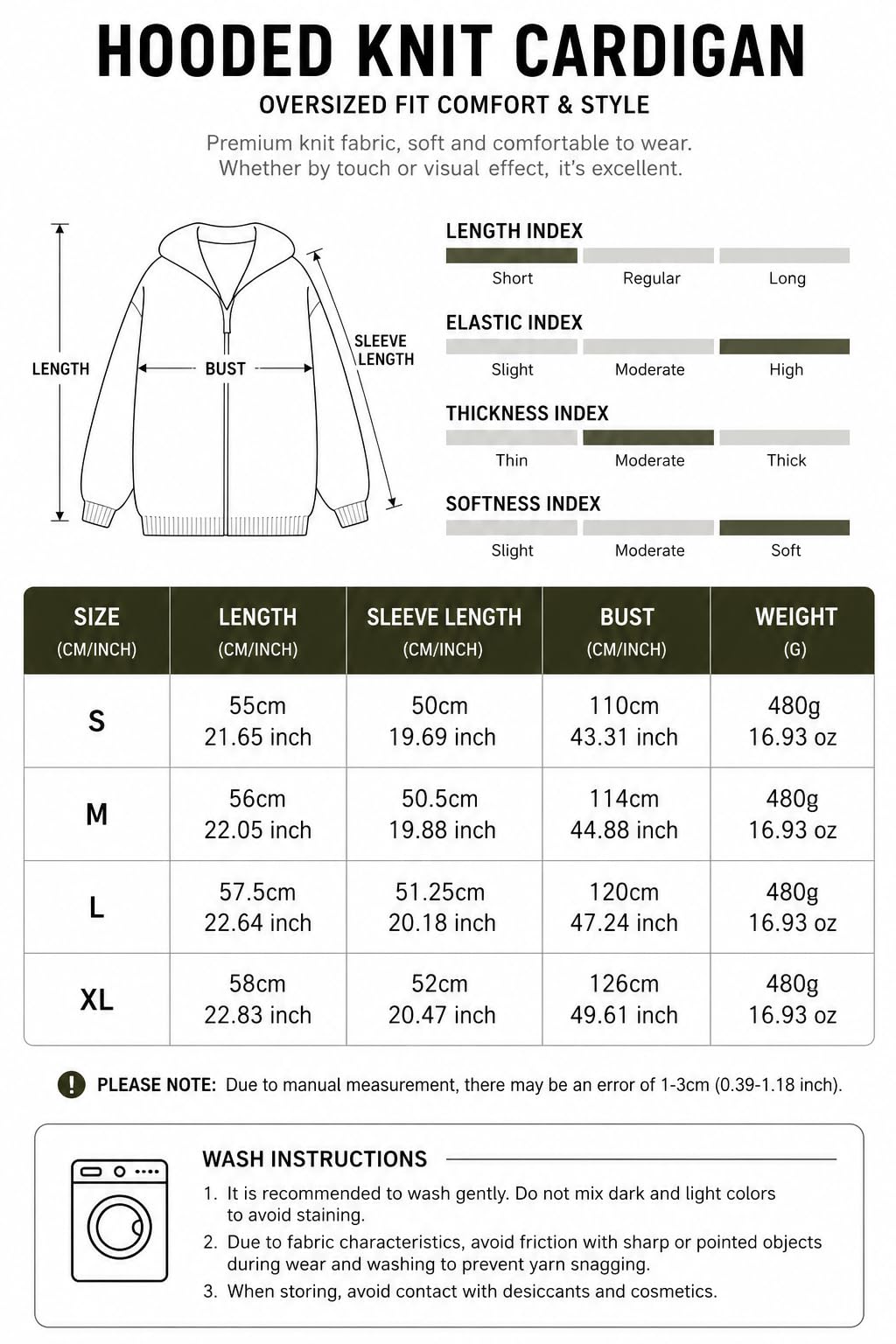 Cardigan Femme, Gilet Court À Capuche pour Femme, en Maille Torsadée, Manches Bouffantes, Fermeture Éclair Intégrale, Veste Cardigan Décontractée, Manteau Confortable À Superposer pour L'Autom